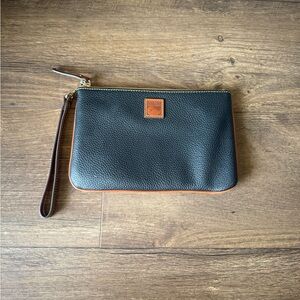 Black and Brown Leather Wristlet